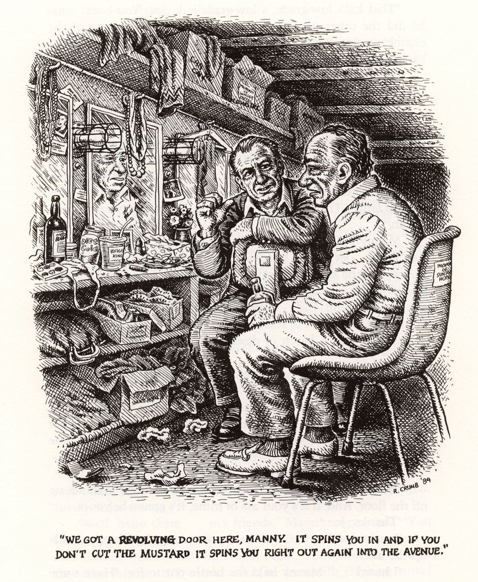 bckomix's tweet photo. R. Crumb illustration for "There’s No Business" by Charles Bukowski https://t.co/NLE91L2Mke