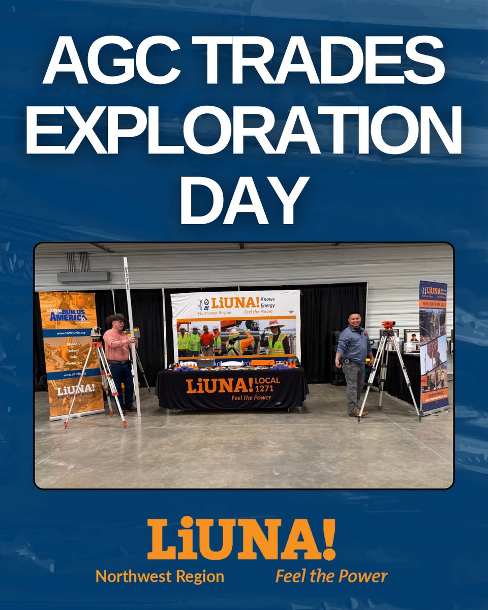 LIUNA_NWRegion's tweet image. Investing in the next generation of skilled trades. 🔨💪
Our Wyoming team brought hands-on grade checking to AGC Trades Exploration Day, sharing real-world experience and career insight.
#LIUNA #NROC #WorkforceDevelopment #SkilledTrades