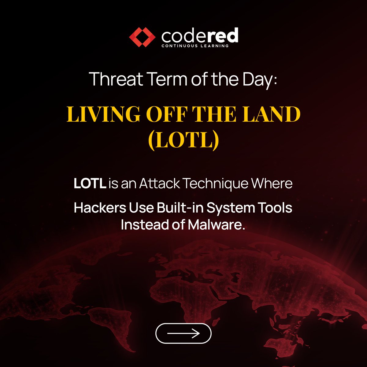 CodeRed_Pro's tweet photo. Not malware, just system tools. That’s how Living Off the Land attacks work.
Learn to watch behavior, not just files. Get upskilled in cybersecurity.
#CyberSecurity #ThreatAwareness #LivingOffTheLand #InfoSec #SecurityLearning #CodeRed https://t.co/uNecPyyWHr