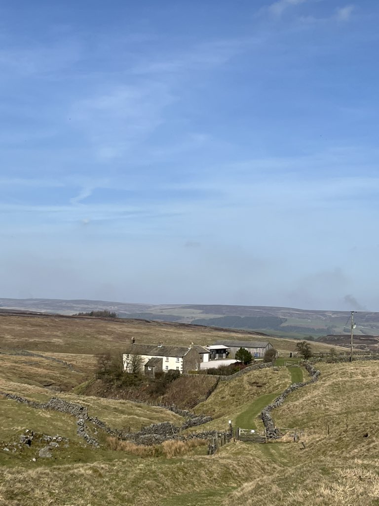 juliatetley's tweet photo. Lovely day up here on the moors. Oystercatchers, Curlews and meadow pipits have returned. Soon, with any luck, so will the swallows. Home looking like a boat in a sea of moorland. https://t.co/tBCqiPYAto