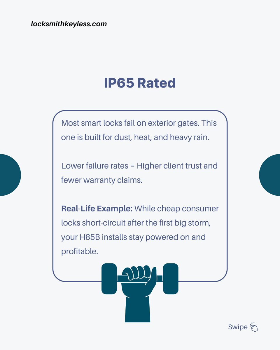 LksmithKeyless's tweet image. B2B locksmithing = reliability + less downtime 📈
ECS H85B Smart Lock delivers IP65 durability + TTLock integration—built for property managers &amp;amp; rentals 🔐
Learn more: locksmithkeyless.com/collections/to…
#PropTech #SmartLock