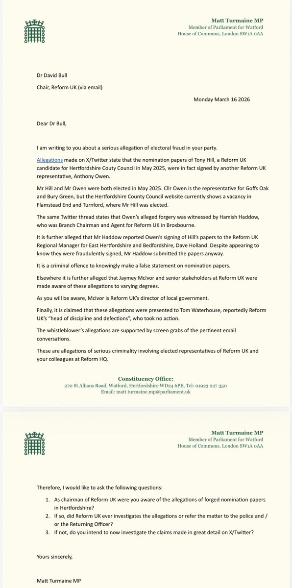 Matt Turmaine MP tweet media