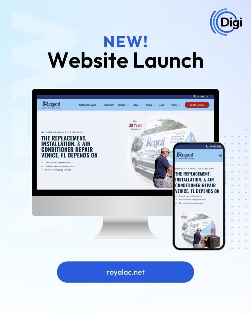 digispheremkt's tweet photo. Royal A/C &amp; Heating’s new site is live, and it is built for real results. 

A website should do more than look good. It should make it easier for customers to choose you.

🔗 https://t.co/8cQRZtqxbz 

#Digispheremkt #WebsiteLaunch #WebDesign #UserFriendlyDesign https://t.co/nFofhzpJbP