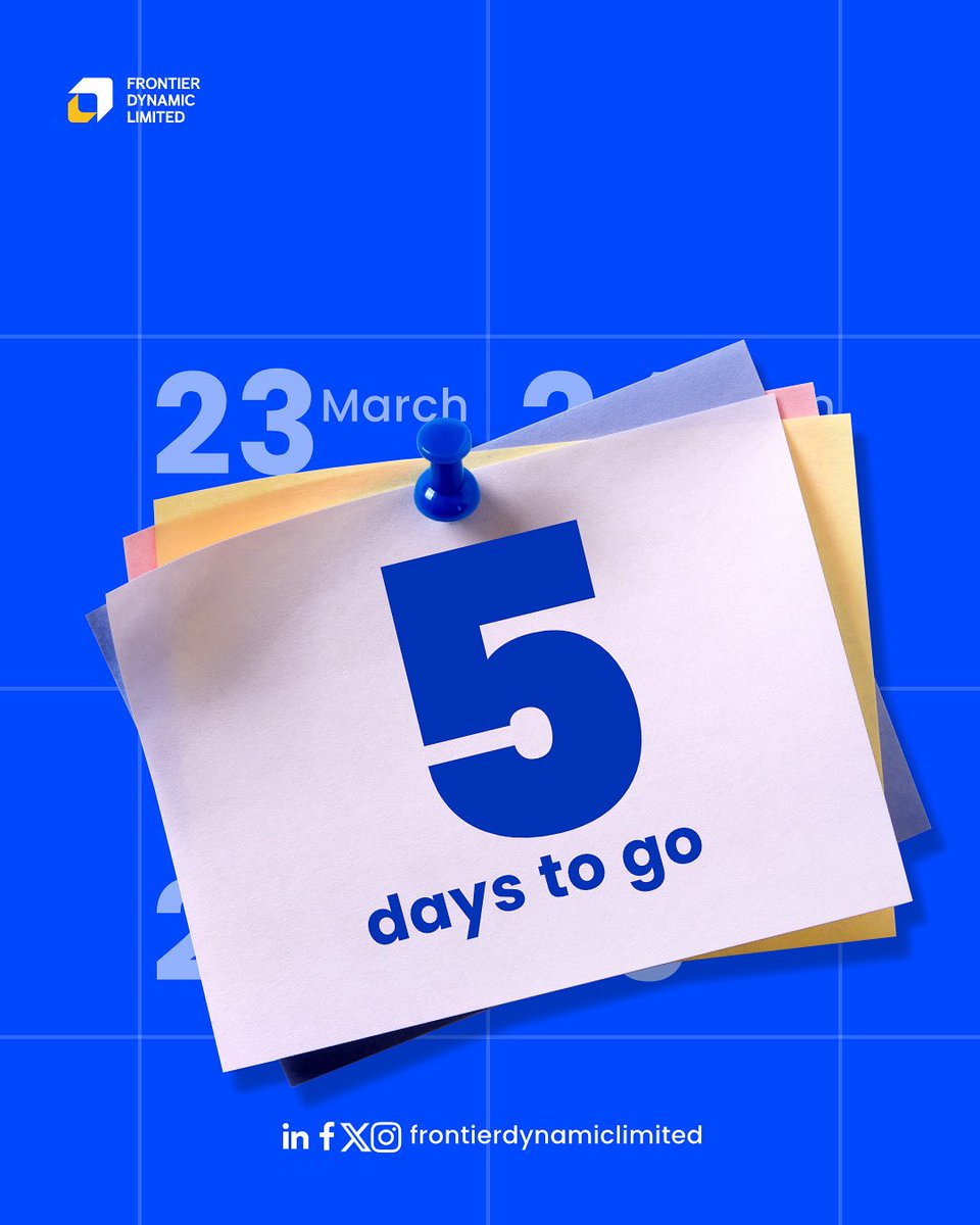 dynamic31553's tweet photo. 5days to go…
FDL is bridging the gap between ideas and real-world success through digital solutions and skills development.
Something big is coming… stay ready.
#FDL #FrontierDynamic #TechInnovation #DigitalSolutions #SkillsDevelopment #StartupComingSoon https://t.co/MPtjTZUnJf