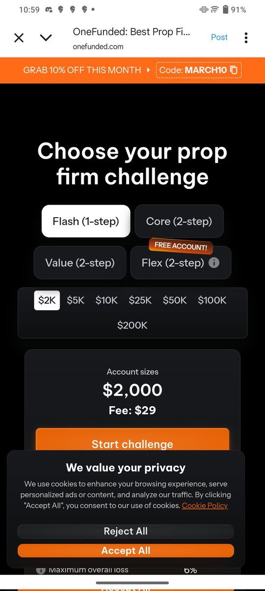 thanos4snap's tweet photo. I have tried a few porp firms. Now wanted to try @One_Funded https://t.co/qi1imhPHLw