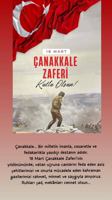 AYSELAHN4's tweet photo. Çanakkale sadece bir savaş değil
 Türk milletinin varoluş mücadelesidir.
🇹🇷ÇANAKKALE GEÇİLMEZ!

#18MartÇanakkaleZaferi https://t.co/gLa4inoVj5