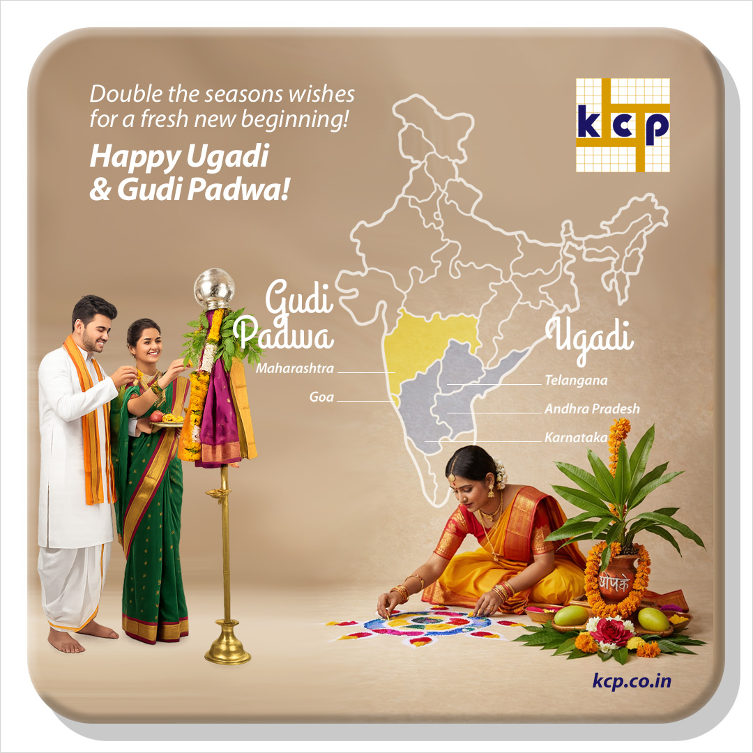 KcpLimited's tweet photo. A fresh season, a fresh start celebrated across traditions as #Ugadi and Gudi Padwa. Wishing you a year filled with good health, new possibilities, and moments worth celebrating. Doubling up wishes and blessings, Happy Ugadi | Gudi Padwa from KCP. https://t.co/UhYQ9qGGbN