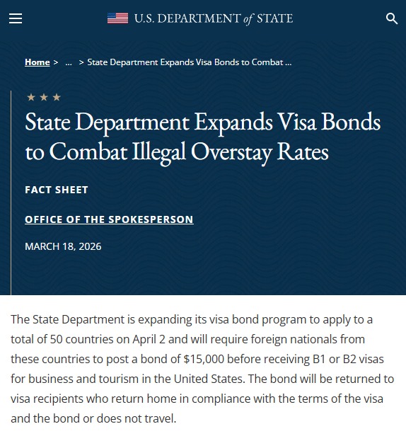BREAKING: The State Department announced it's adding 12 MORE countries to its Visa Bond Program, which imposes an additional $15,000 fee to obtain a U.S. Visa.

These new countries include:
-Cambodia
-Ethiopia
-Georgia
-Grenada
-Lesotho
-Mauritius
-Mongolia
-Mozambique
-Nicaragua