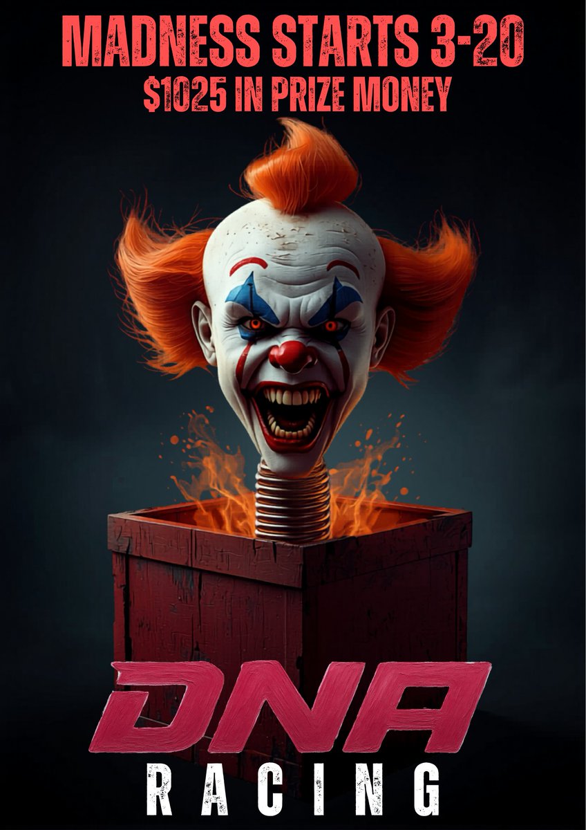 Spotonparts's tweet image. 🤡 MADNESS IS COMING... Starts 3/20!  
$1,025 PRIZE POOL up for grabs 🤑🔥  

Jack-in-the-box chaos, clown energy, pure DNA Racing insanity. 
Who's brave enough to jump in? 😈🏁
#DNARacing #Madness #Web3Racing