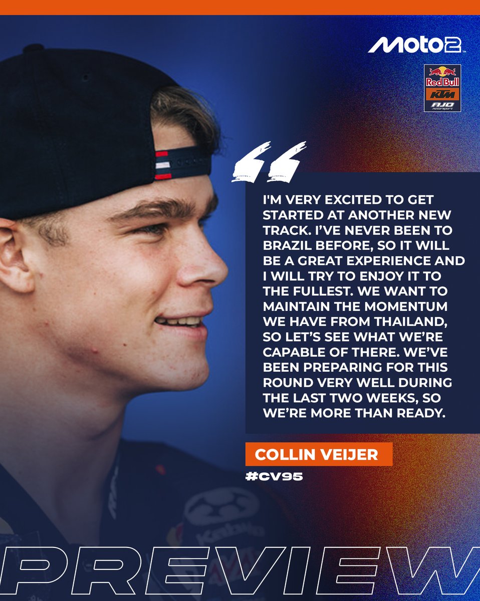 RedBull_KTM_Ajo's tweet image. 🎙️ Collin Veijer

| #CV95 | #Moto2 | #Preview | #BrazilianGP🇧🇷 |
