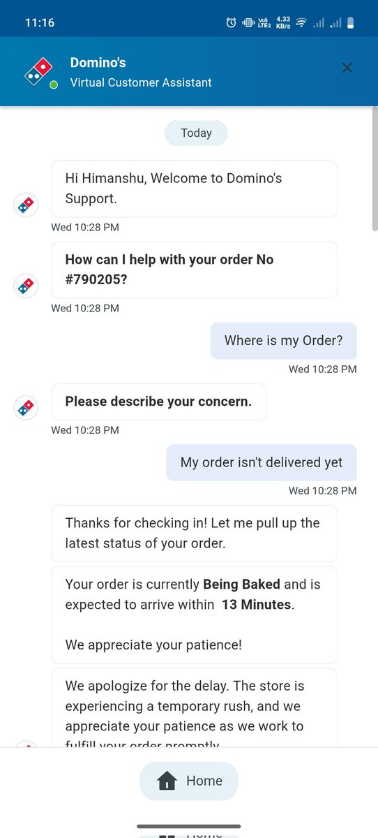 2011rajsaxena's tweet photo. Hey @dominos_india @dominos can you please confirm me which clock you are using in your store. Please look into this pathetic delivery system. https://t.co/jucNILg3ab