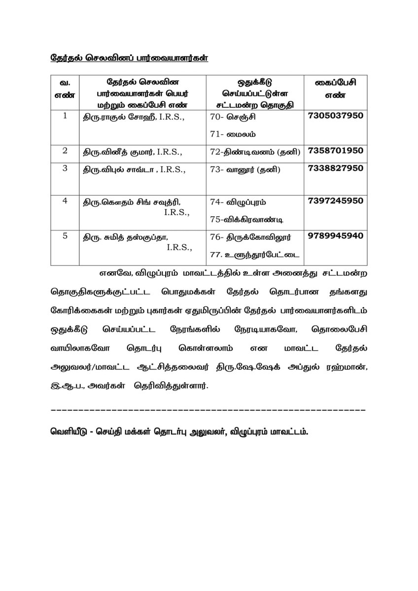 District Collector Viluppuram tweet media