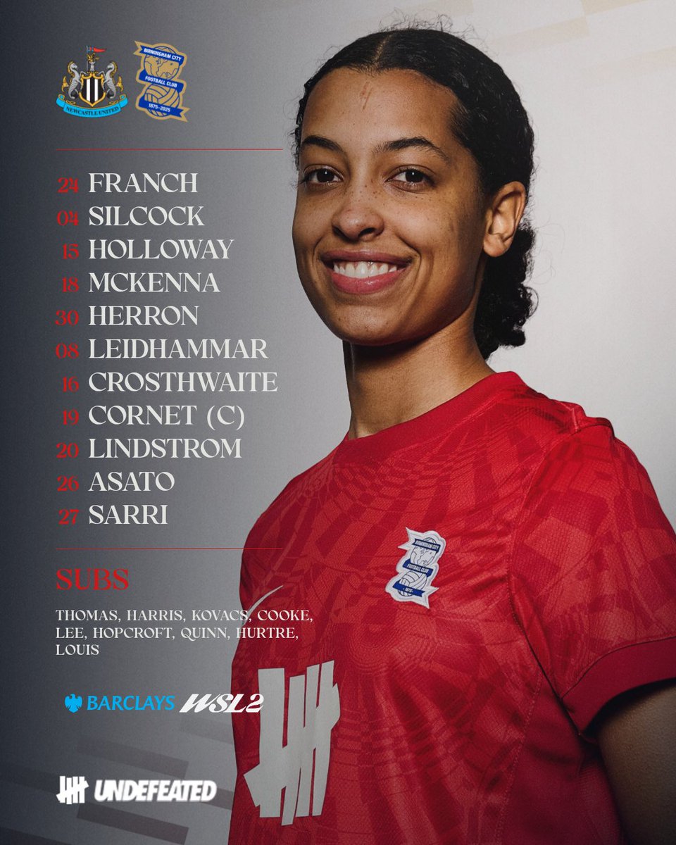 TEAM NEWS 🔴

Two changes from Sunday's win against Southampton as Lotta and Asato come in. 🔄