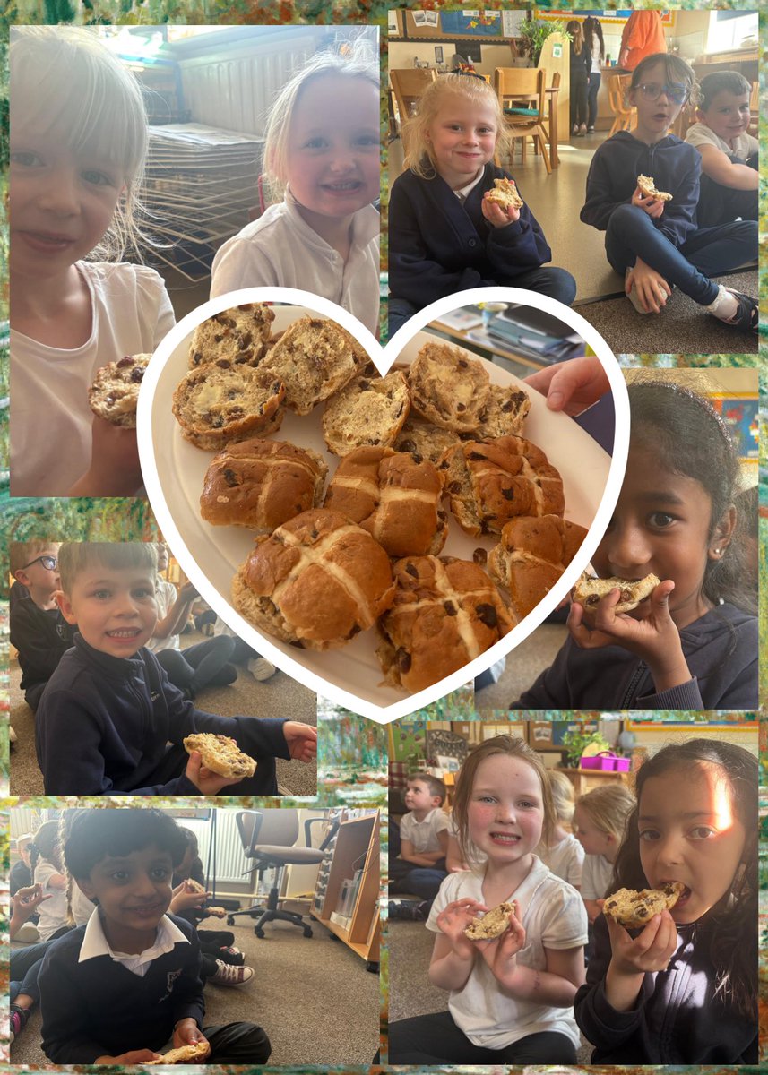 1A_MrsAlmond's tweet photo. Exploring the Easter story together this week ✝️ We learned about the Last Supper and reflected on Jesus’ final days, before sharing hot cross buns as a reminder of the meaning behind this special time. @ololprimary_HT #ReOlol #MakeADifference https://t.co/j9NWzLDt81