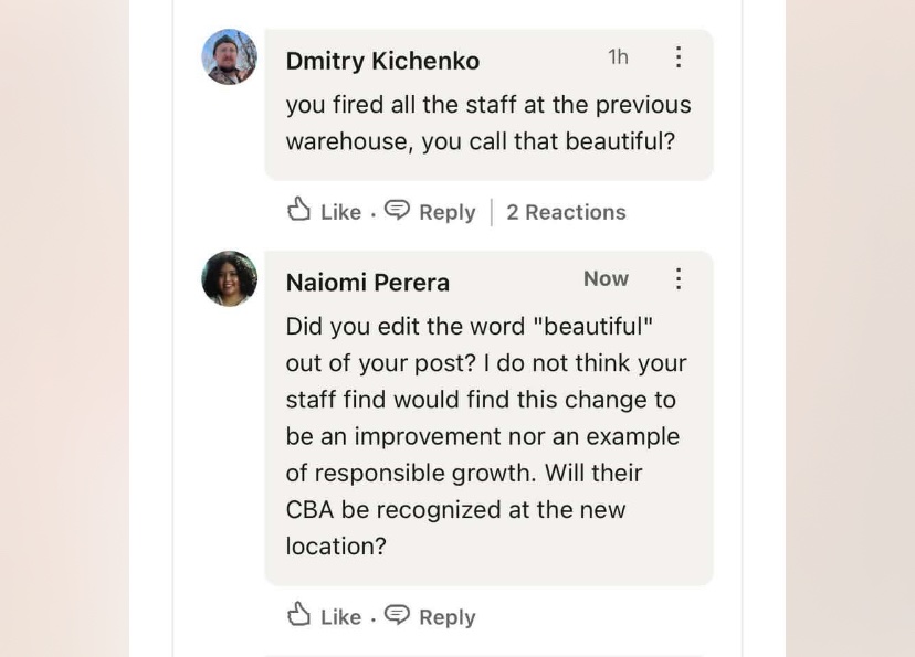 This CEO calls his mass layoffs and union busting: “one of the most beautiful things I’ve ever seen.” Everyone in the facility &amp; bargaining unit just lost their job.