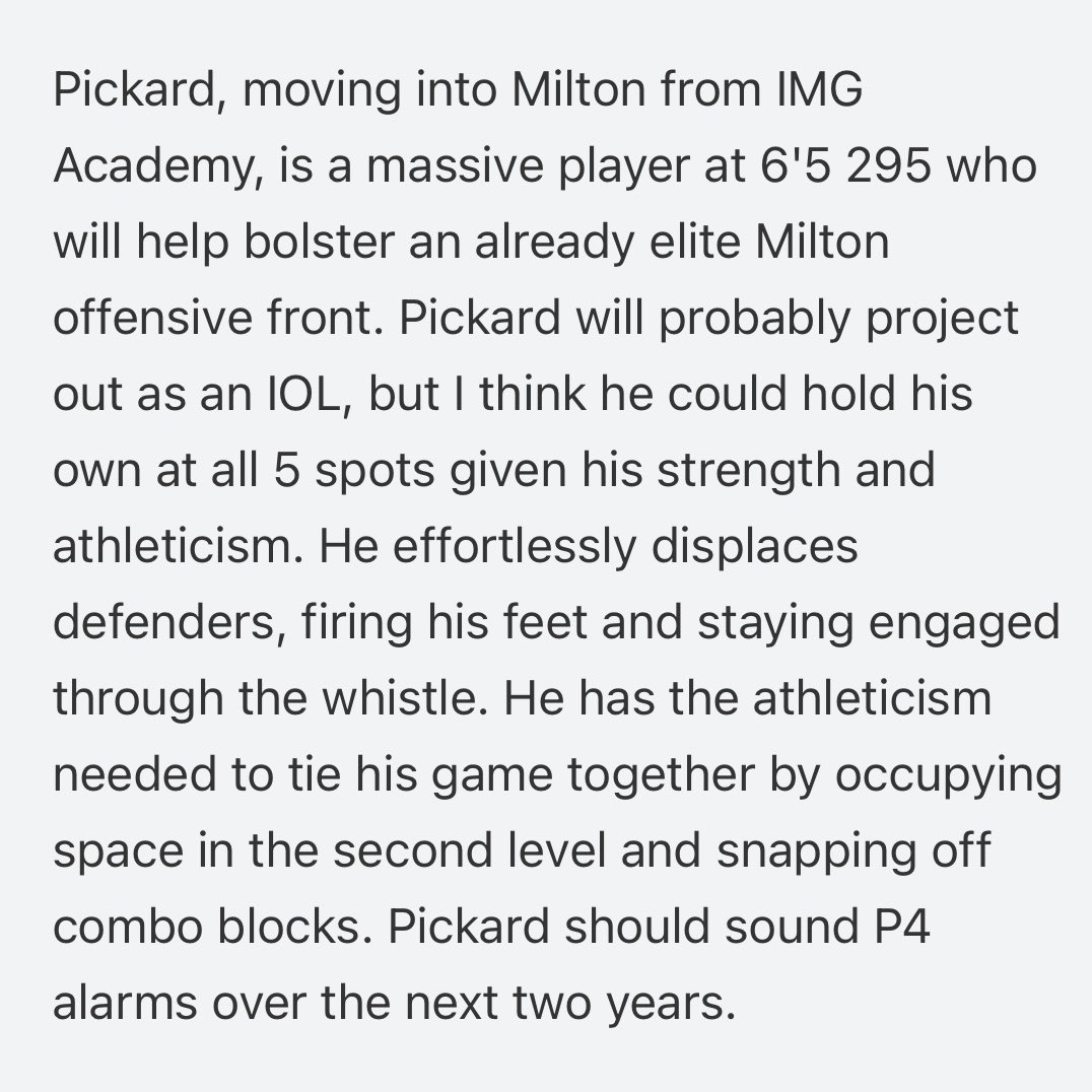 Michael Pickard '28 OL 6'5 295 tweet media