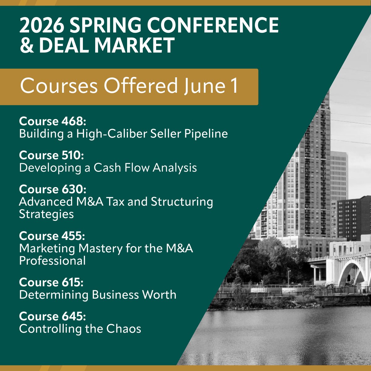 MAsource's tweet image. Join industry leaders and sharpen your edge with add-on courses before the M&amp;amp;A Source Spring Conference &amp;amp; Deal Market.

Early bird savings on conference passes and courses end March 25th: masconference.org

#MASConference #MASDealMarket
