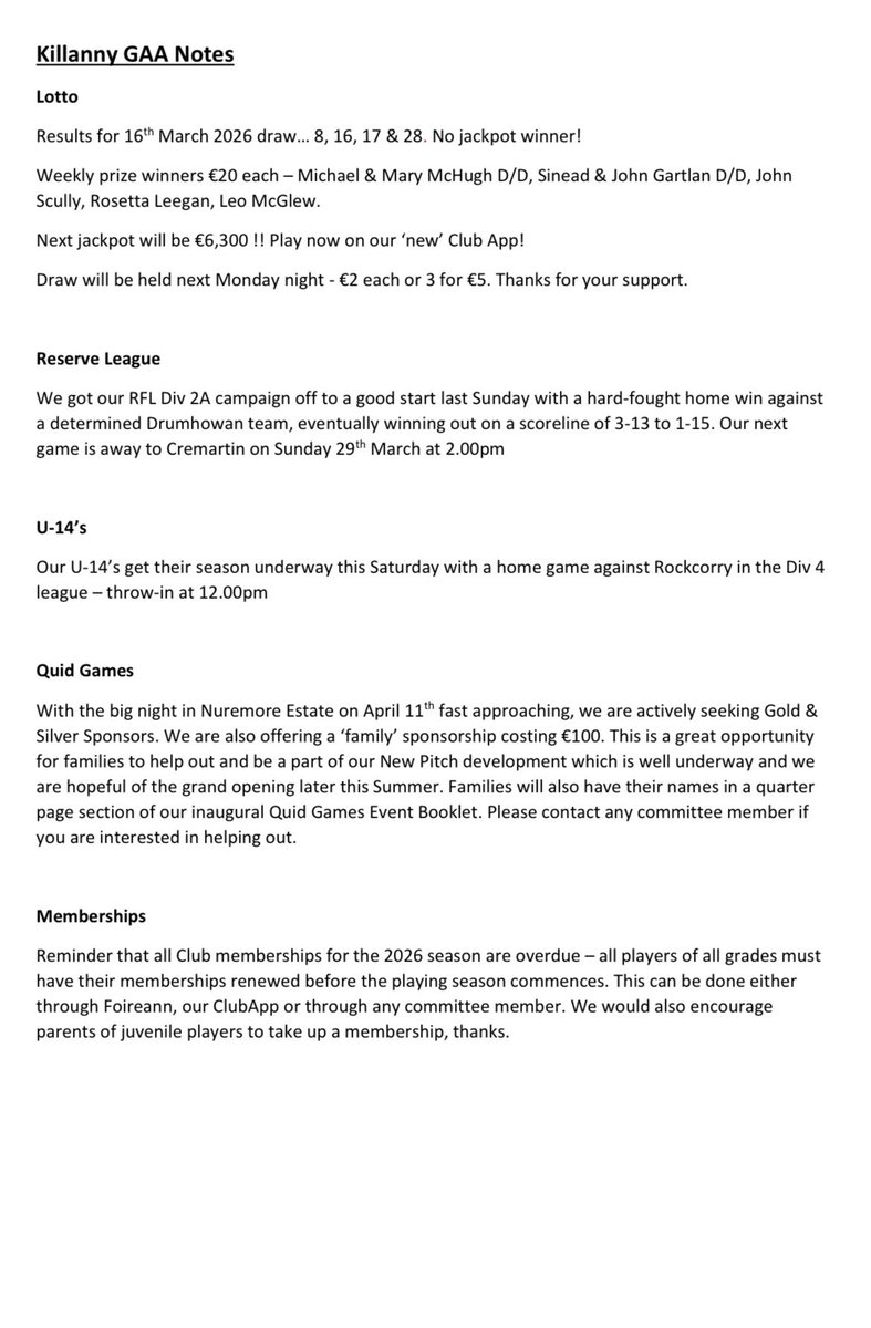 Killanny GFC tweet media