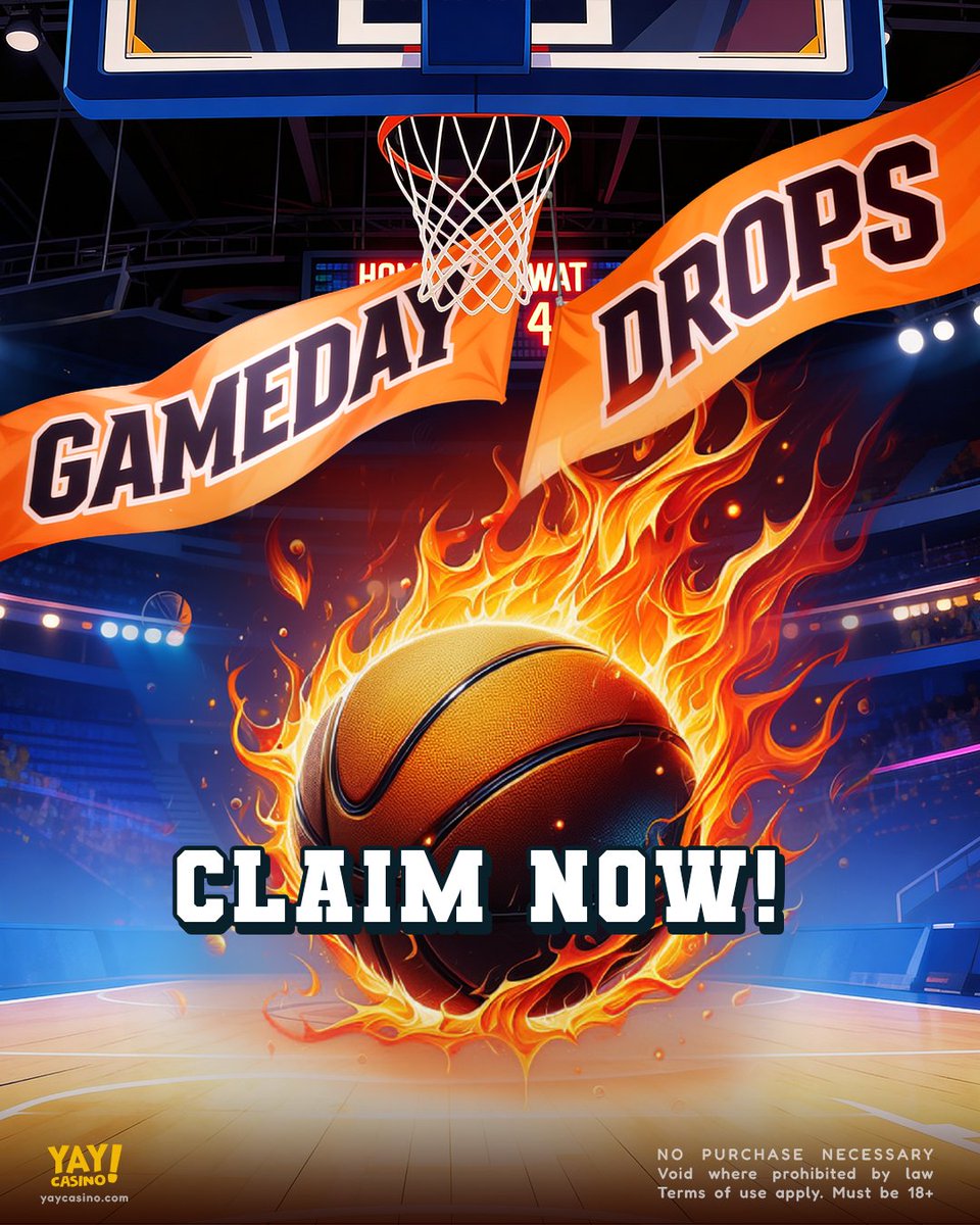 YayCasino's tweet photo. 🏀 GAMEDAY DROPS ALERT 🏀

Claim your FREE gift before the final buzzer: https://t.co/a2bdBNoz2i

Only the first 375 players will secure the drop - once it’s gone, it’s off the board. https://t.co/KWU25ox5km
