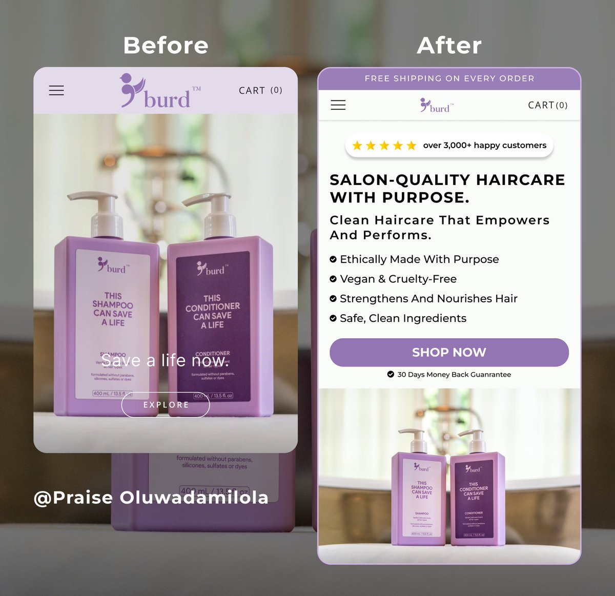oluwadamil50842's tweet image. Before VS After: Mobile Homepage Redesign

Clean design isn’t enough.
Clarity, trust signals, and a strong CTA are what turn visitors into buyers.

#CRO    #EcommerceDesign #LandingPageDesign #FigmaDesign #UIUX #ConversionDesign #WebDesign