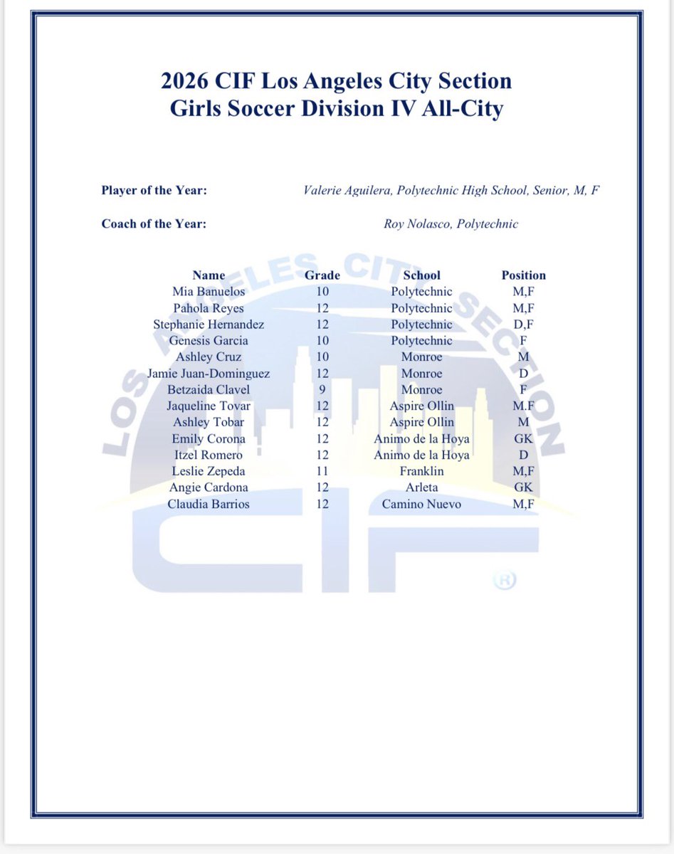 CIF LA City Section tweet media