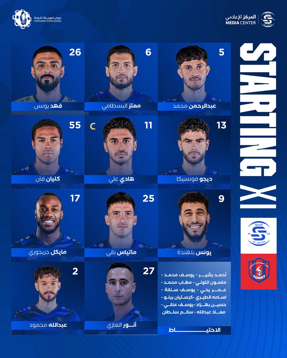 تشكيلة اللقاء 📜🔵