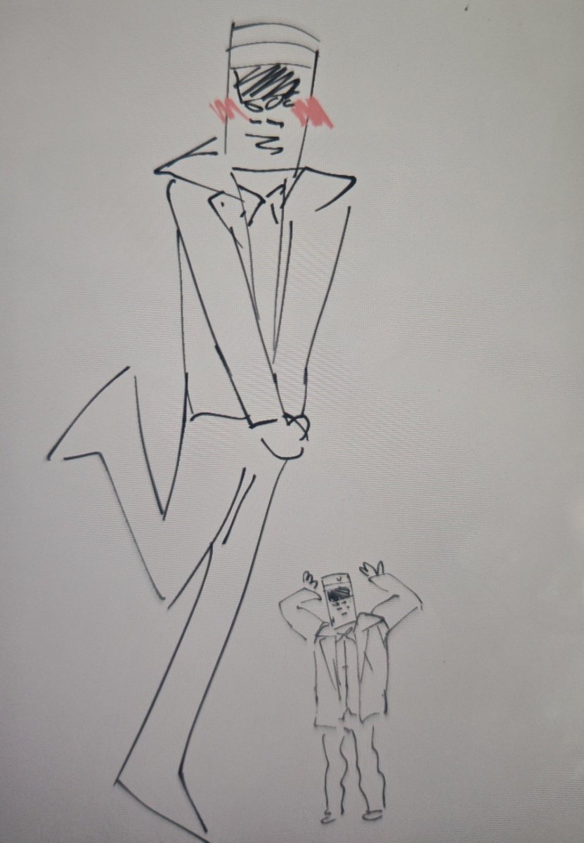 the big randy is about to kick the little randy. sad