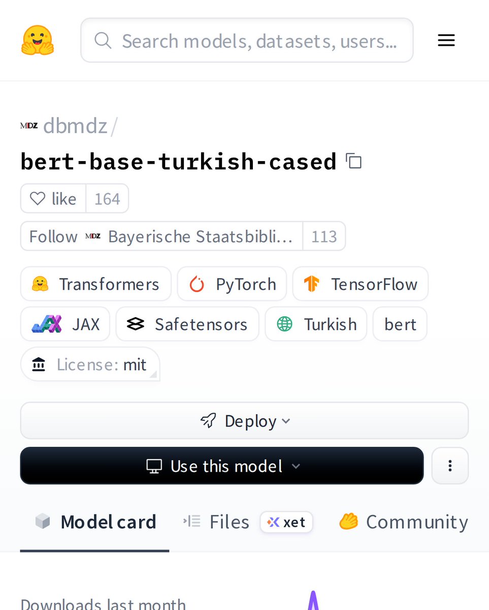HuggingModels's tweet photo. Meet BERT-base Turkish Cased: a specialized AI that truly understands Turkish text. This isn't just another language model. It's fine-tuned specifically for Turkish, capturing the unique grammar and vocabulary that generic models miss. Perfect for developers building Turkish NLP applications.