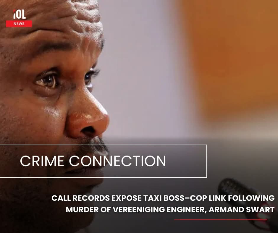 IOL's tweet photo. Within hours of Armand Swart’s brazen murder, taxi boss Irvin Mthakathi was in direct contact with Sergeant Fannie Nkosi, sharing a suspect’s ID and pressing for confirmation of an arrest.
#News #taxi #boss#crimeconnection #FannieNkosi #Swart
Read on https://t.co/3gWrW2MeBO https://t.co/VCFek4PDRE