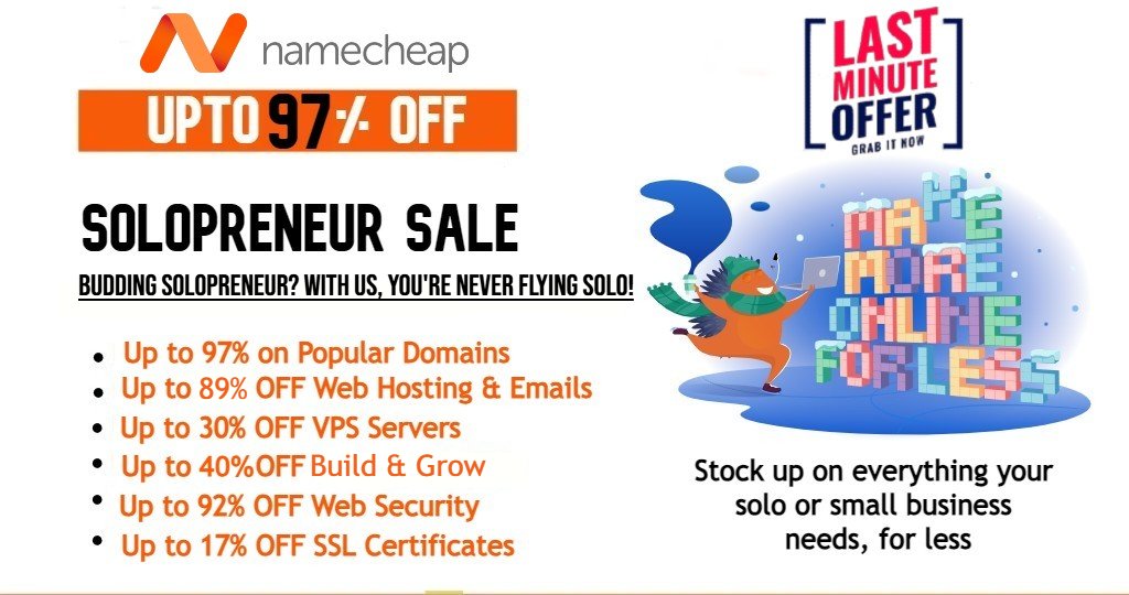 updatedreviews's tweet image. #Namecheap #SolopreneurSale is live with up to 97% off everything: tinyurl.com/yvt3tz92

Up to 97% off #Domains
89% off #WordPressHosting
Up to 64% off + free trial #SharedHosting
40% off #Email
17% off #SSL 
92% off #FastVPN

VIsit Namecheap Now: tinyurl.com/446yda6j