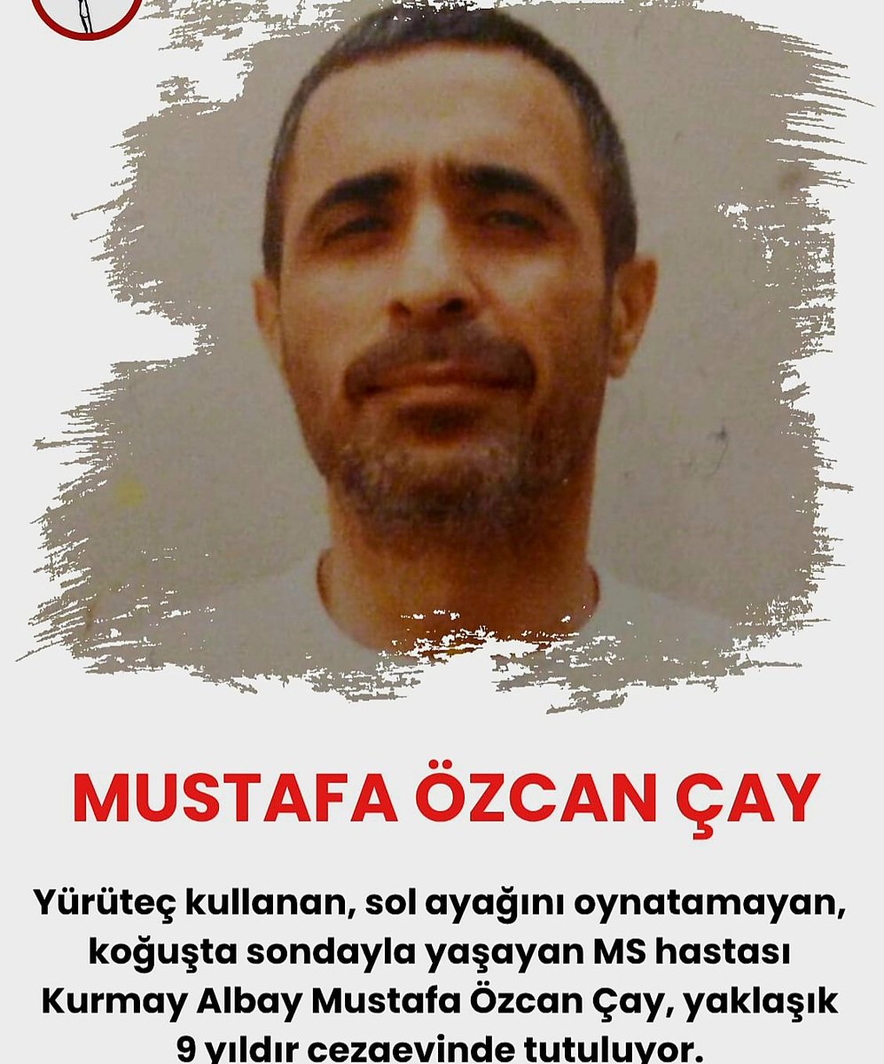 Milletvekili Sezgin Tanrıkulu;

Bu kadar ağır hasta ve kişisel
ihtiyaçlarını karşılamakta bile
zorlanan bu yurttaşımızı (Mustafa
Özcan Çay) nasıl cezaevinde tutabiliyorsunuz..?

Cezaevinde İnsanlıkDramı