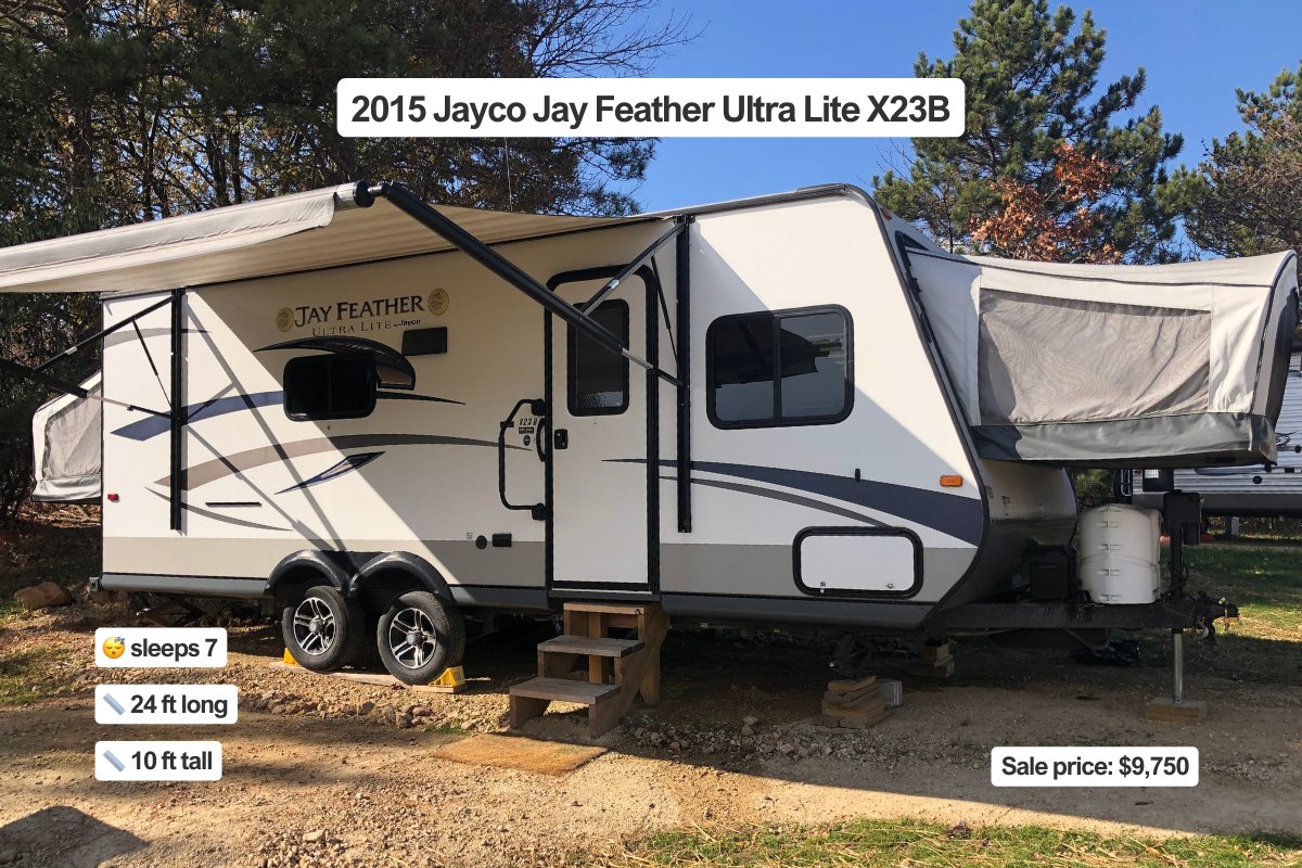 RVsDotCom_'s tweet photo. It's pop up season 🚐

2018 Forest River Surveyor 191T
2015 Jayco Jay Feather Ultra Lite X23B
2018 Forest River Rockwood Premier 122ABH
2022 Forest River Rockwood Roo 21SS https://t.co/tkDiXeYqNq