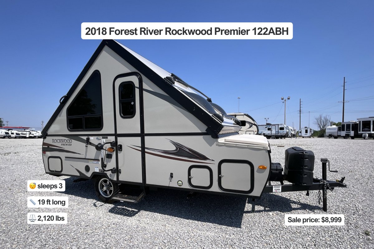 RVsDotCom_'s tweet photo. It's pop up season 🚐

2018 Forest River Surveyor 191T
2015 Jayco Jay Feather Ultra Lite X23B
2018 Forest River Rockwood Premier 122ABH
2022 Forest River Rockwood Roo 21SS https://t.co/tkDiXeYqNq