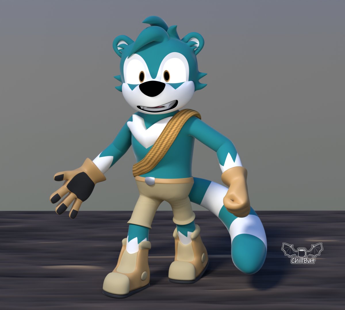 I finished the model for my coatimundi character. He's a climber and wilderness survivalist. I initially wanted to call him Wilbur, but I'm not liking the name anymore. Any suggestions would be welcomed.