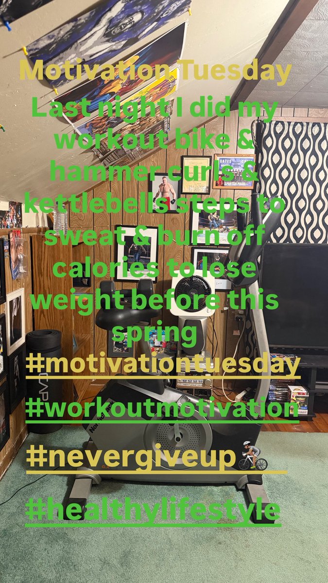 johnson_aa98966's tweet image. Motivation Tuesday workout last night was the bike &amp;amp; hammer curls &amp;amp; kettlebells steps to sweat &amp;amp; burn off calories to lose weight before this spring. #motivationtuesday #workoutmotivation #nevergiveup🚴🏽 #healthylifestyle.