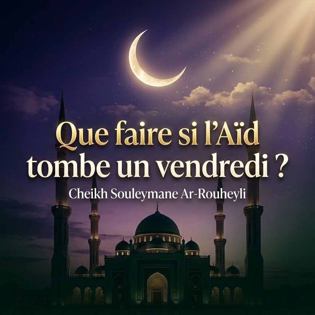 _Kingyro's tweet photo. 🌙❓Que faire si le jour de fête [de l'Aïd] tombe un vendredi

« Cette année il se peut que le jour du Aïd tombe un vendredi, deux Aïd [fêtes] coïncident alors pour le musulman.  Le Aïd [Fête] de la rupture du jeûne de la rupture du jeûne et le Aïd [Fête] du vendredi.   Et la même chose s'est passée au temps du Prophète (paix et salut soient sur lui), il dirigea [la prière] du Aïd pour les gens et il dit :   

« Que celui qui veut prier, alors qu'il prie »

✅C'est-à-dire que celui qui veut prier la prière du vendredi alors qu'il prie.

👉Et il (ﷺ) s'adressa aux gens et dit :   
« Certes votre jour-ci, deux fêtes ont coïncidé durant celui-ci. Celui qui souhaite [la prière du Aïd] le dispense de celle du vendredi. Quant nous prirons la prière du vendredi ».

🪶Il lui est autorisé -Ô serviteurs d'Allah- de ne pas assister à la prière du vendredi mais il prie plutôt un Dohr auprès de son foyer.  

Et ce qui est obligatoire pour l'imam, c'est qu'il s'acquitte de la prière du vendredi afin que ceux [parmi les hommes] qui n'ont pas prié la prière du Aïd puisse prier avec lui.  Ainsi que ceux qui ont prié la prière du Aïd et qui veulent prier la prière du vendredi.  

Donc -Ô serviteurs d'Allah- celui qui n'a pas prier la prière du Aîd avec l'imam il lui est obligatoire -[Une obligation individuelle] de prier la prière du vendredi.  

✅Quant à celui qui a prié la prière du Aïd avec l'imam, il lui est autorisé de délaisser la prière du vendredi et de prier Dohr chez lui [...] »