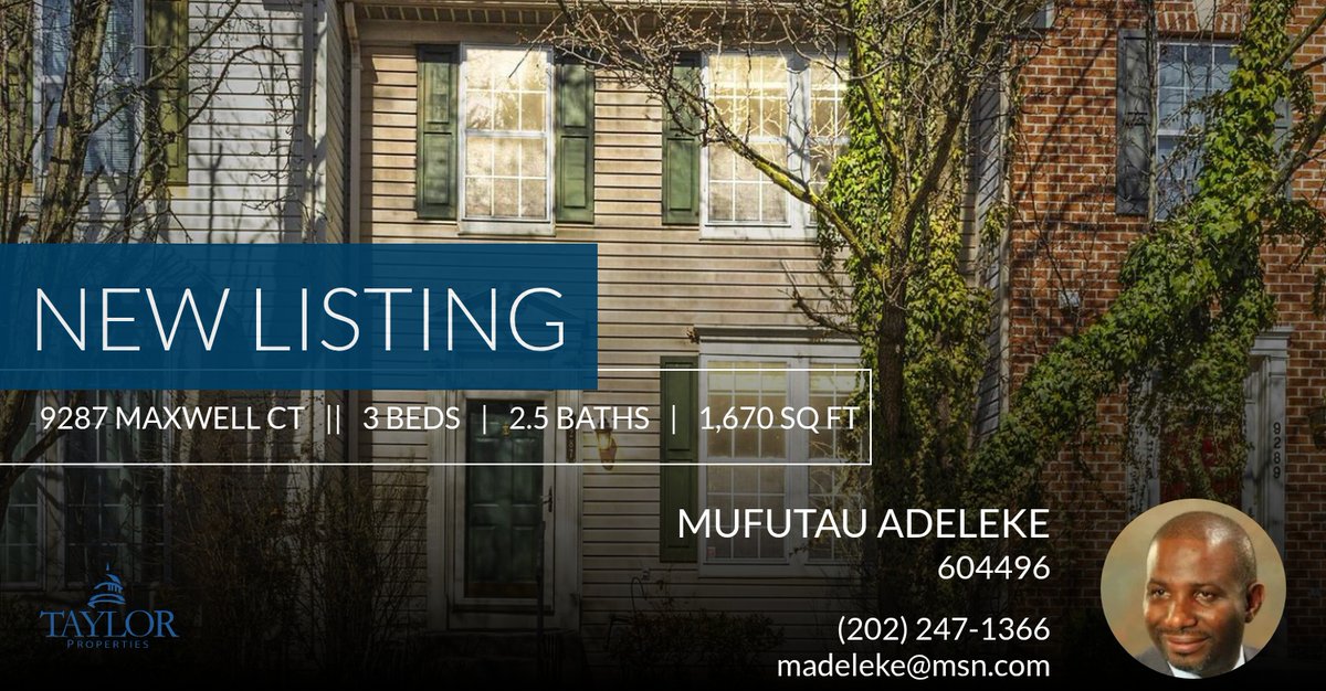 flexagent's tweet photo. 📍 New Listing 📍 Take a look at this fantastic new property that just hit the market located at 9287 Maxwell Ct in Laurel. Reach out here or at (202) 247-1366 for more information!

Listed by Christopher Swade

M Adeleke  ❤️ https://t.co/Lmh8eL2nV9 https://t.co/YMQWrQcdYD