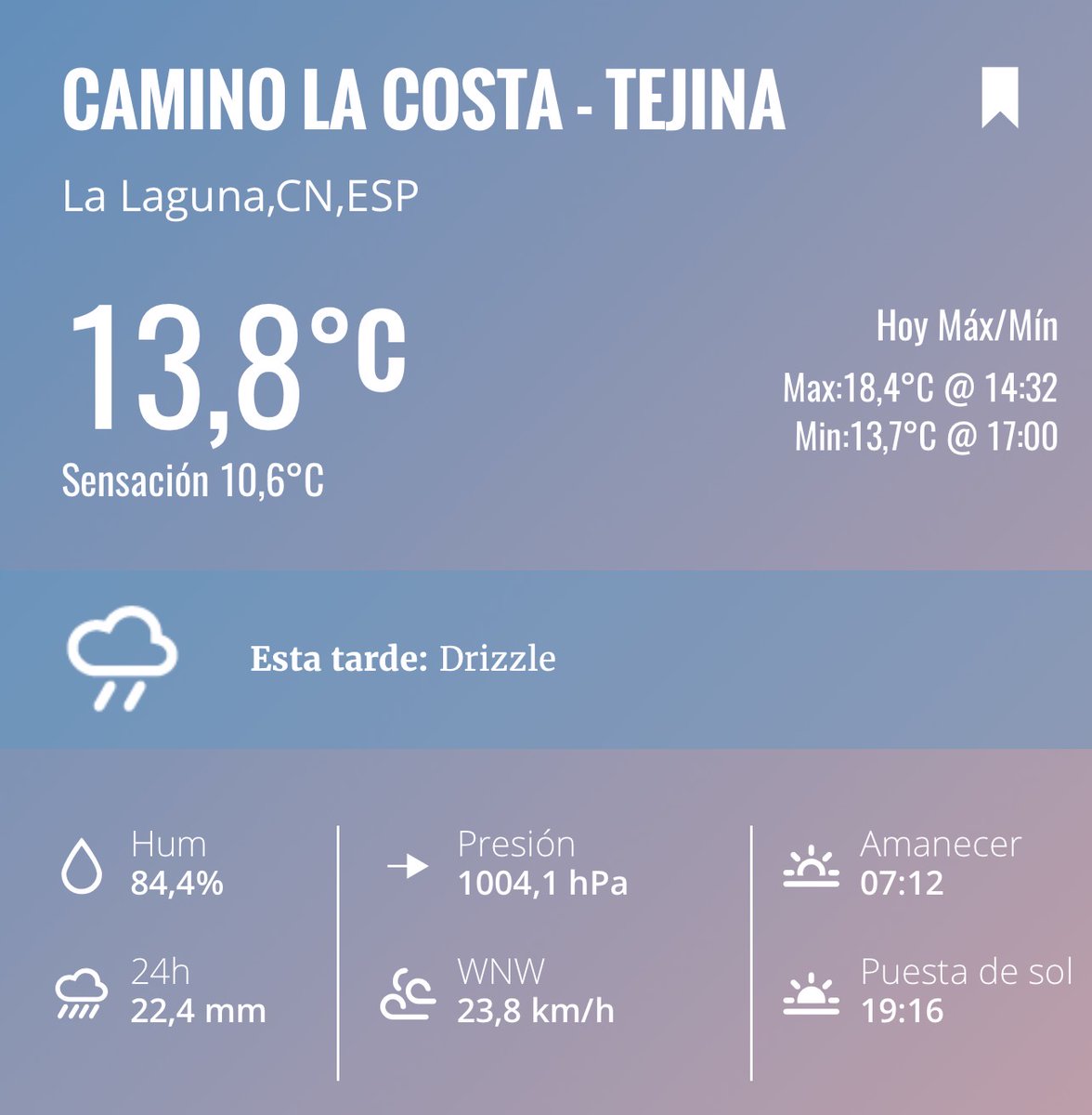 Aitor_Quiles's tweet photo. A estas horas el paso del frente de la #BorrascaTherese por la costa nordeste de Tenerife deja un acumulado de lluvia 22 l/m2 🌧️ https://t.co/Ah5L5ekVmo