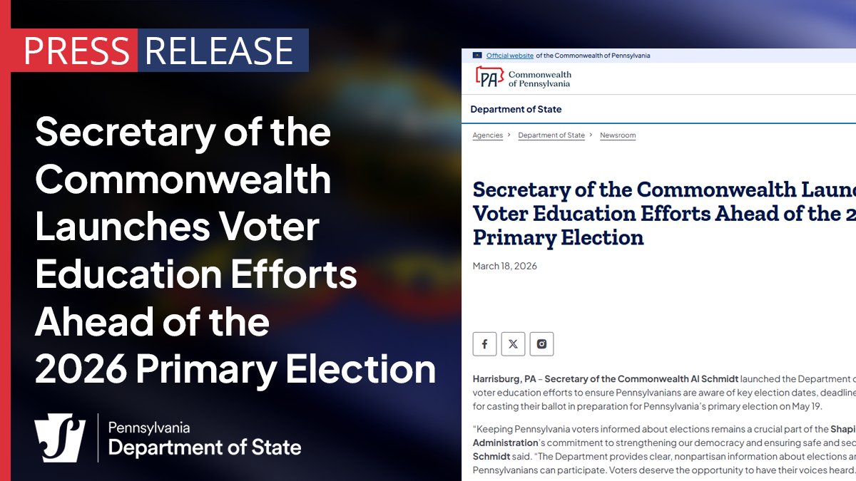 PA Department of State tweet media