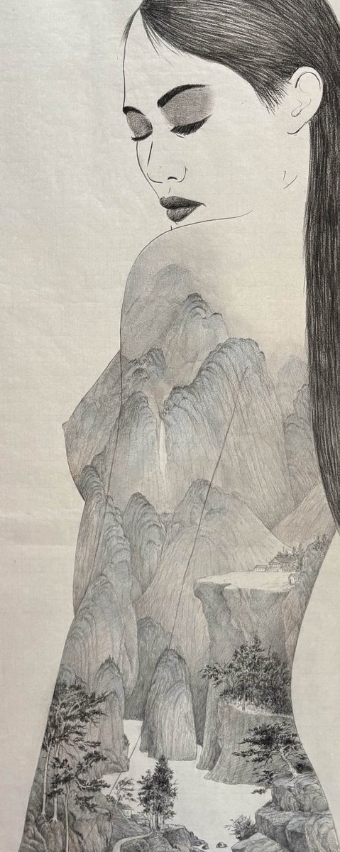 A Lover from Another Time. Charcoal and pencil on mulberry. 19"X46"
#pencilart #graphite #drawingoftheday #fineartdrawing #figurativedrawing #classicalart #contemporarydrawing #asianart #chineseart #asianamericanart #CulturalHeritage