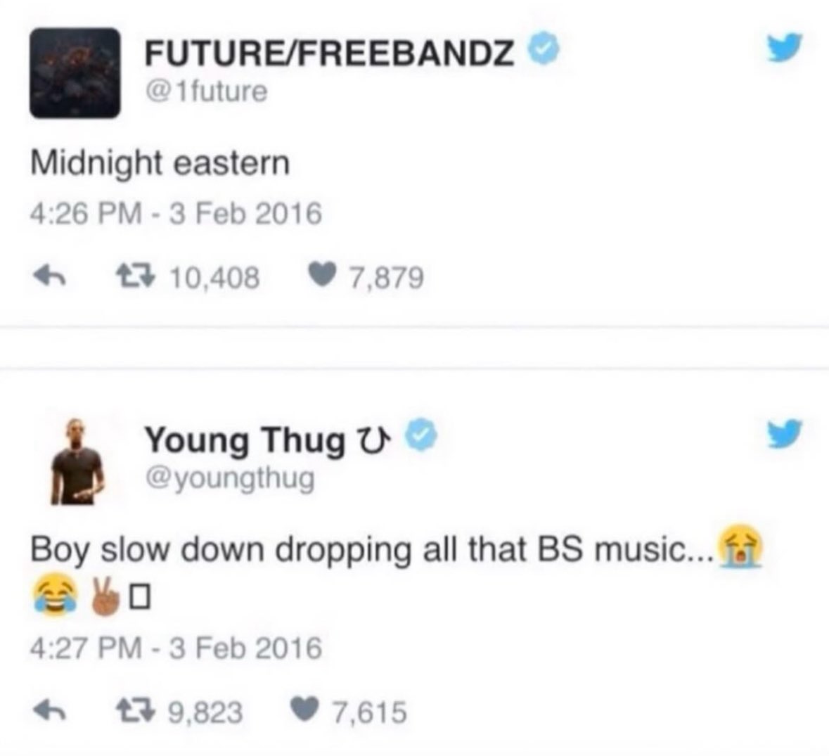 He really said it one whole minute after Future tweeted 😭💀