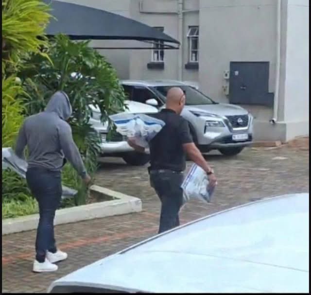 News101SA's tweet photo. DEVELOPING: Etiene Van der Walt security company raided by police and 10 unlicensed firearms found by police. They took the guns and some computers. He was implicated by Witness D at Madlanga Commission. https://t.co/6skg77YULm