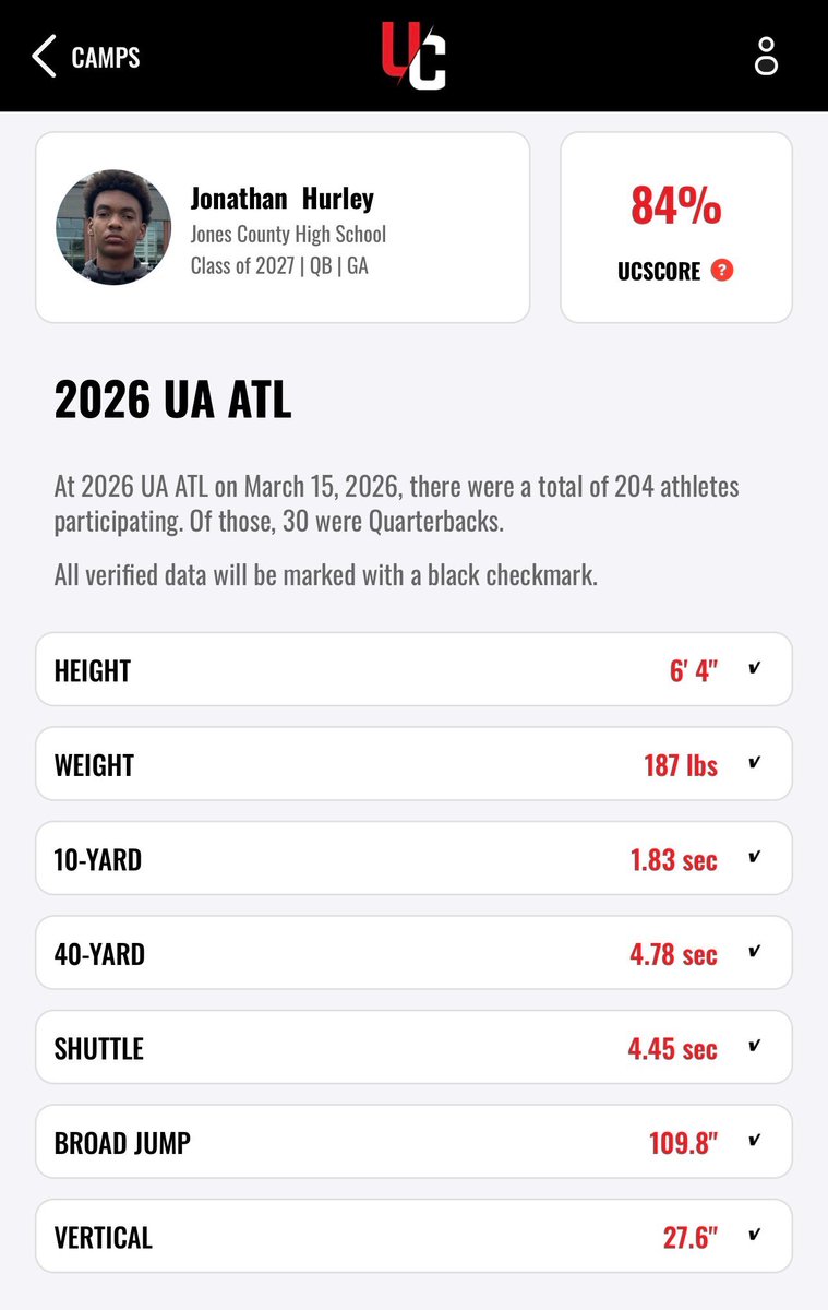 Jonathan Hurley QB 2027 tweet media