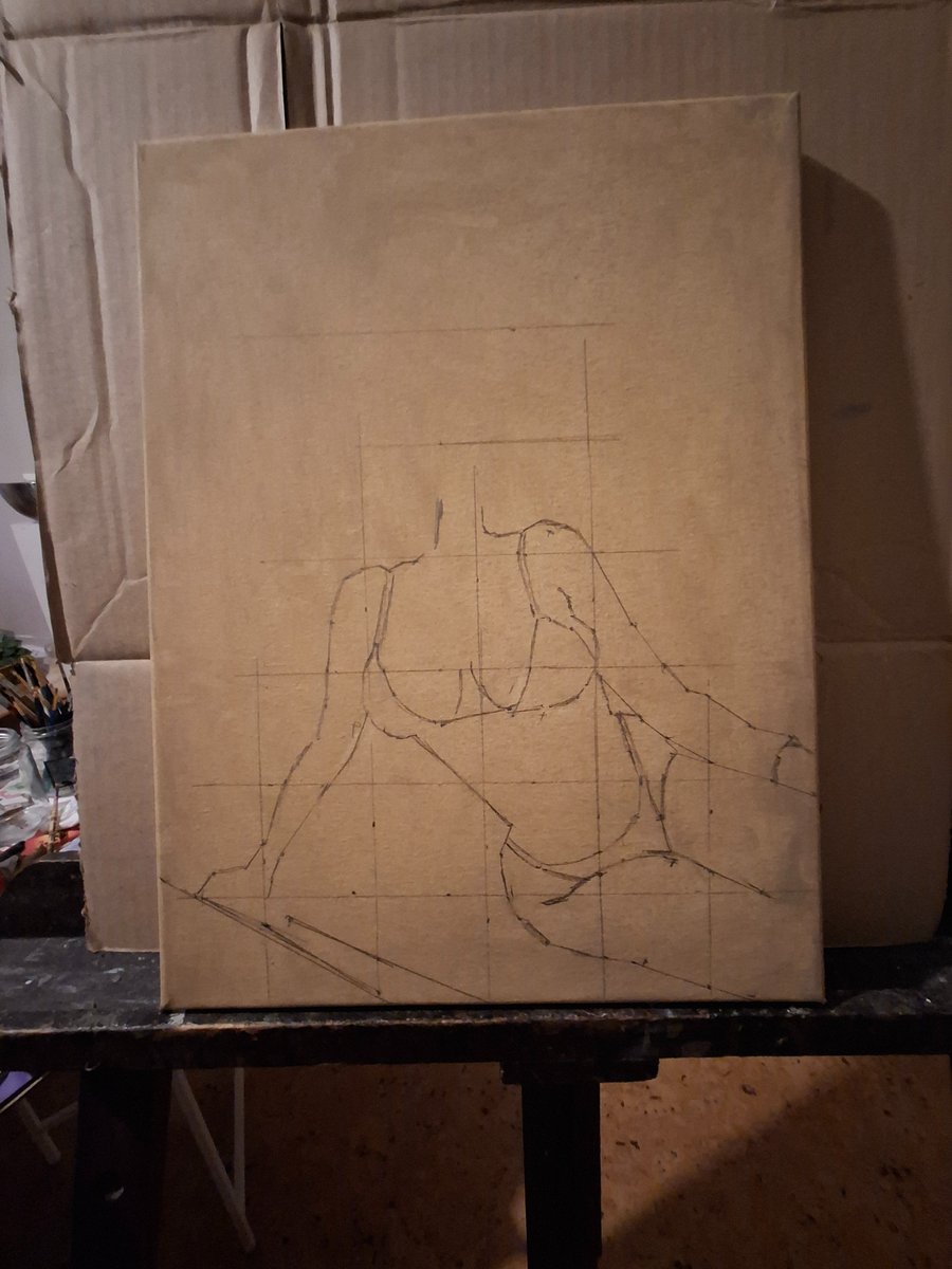 laurence1119436's tweet photo. Ça progresse Maudites douleurs dans l’avant bras Ça me pince 3 doigts de la main droite Je ferai plus demain #nu #femme 
#art #huile https://t.co/exE9rt2HPw