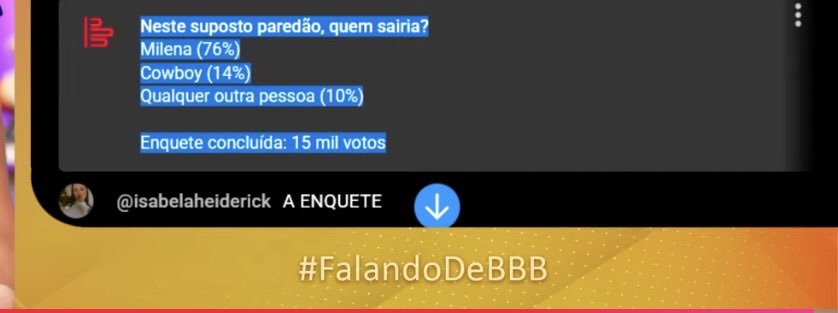 MiaVeiga2's tweet photo. Enquete na webtv brasileira com 15k votos agora no #plantaoBBB #FalandodeBBB

#bbb26 #redebbb #webtv #webtvbrasileira https://t.co/Kzcgk5W8I8