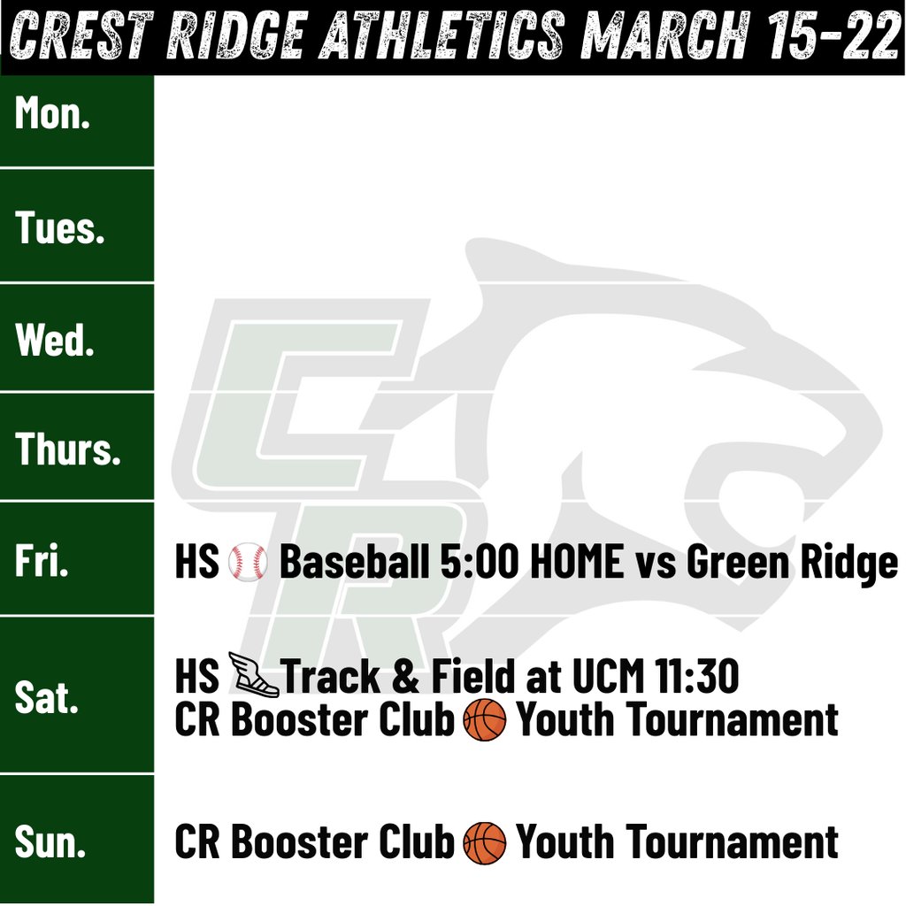 Crest Ridge Cougar Pride tweet media