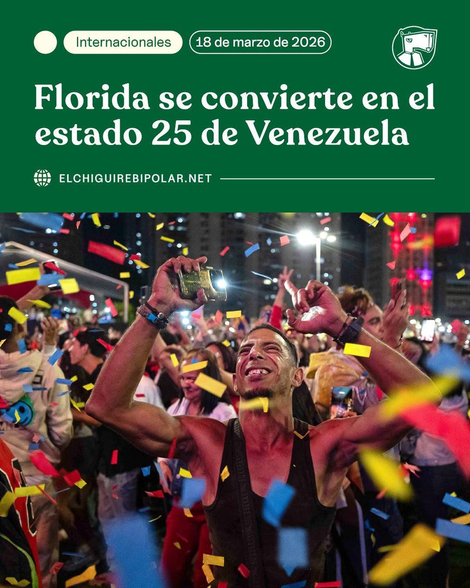 ChiguireBipolar's tweet photo. Florida se convierte en el estado 25 de Venezuela https://t.co/H6AmMHwhWM https://t.co/z6h8y0L51G