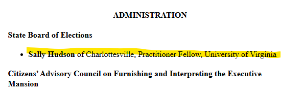 BradKutner's tweet image. INBOX: @SpanbergerForVA appoints former Del. @SallyLHudson to @vaELECT board #VALeg