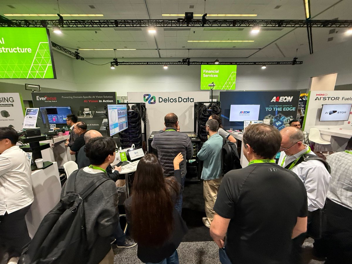 delosdata's tweet photo. Two days into NVIDIA GTC 2026 and the energy is unreal. 

Booth 150 has been packed. Great conversations, strong interest, and a lot of momentum.

📍 Booth 150 | Come say hi 👋

#NVIDIAGTC2026 https://t.co/w6Rpz2zPbe