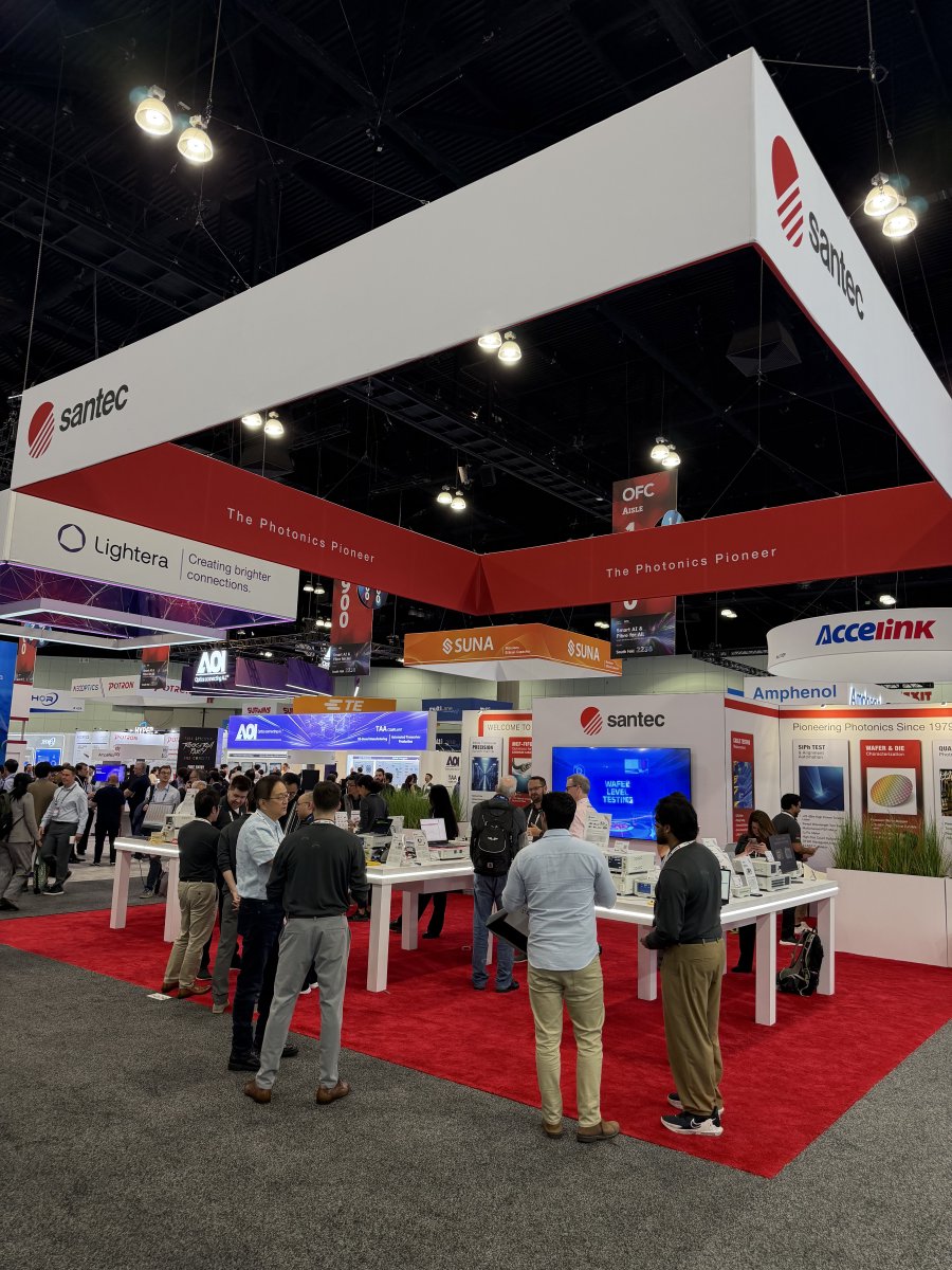 santec_corp's tweet photo. Day 2! Visit Santec at #OFC2026 Booth #1029 in Los Angeles, Mar 17–19. We’ll be showcasing the NEW Swept Photonics Analyzer, Tunable Laser, and Programmable Optical Filter with live demos at the booth.
#Photonics #Santec https://t.co/rvaBfHfE0z